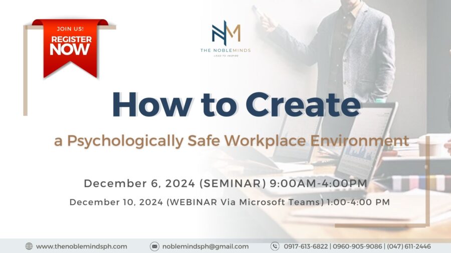 seminar/webinar about Psychologically Safe Workplace Environment