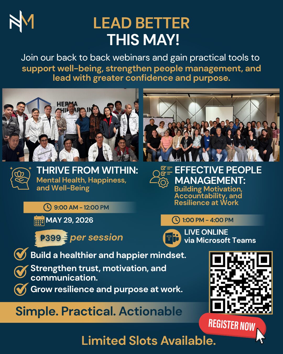 Effective People Management and Mental Health Webinar poster